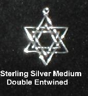 Sterling Silver Medium Double Entwined Magen Davids