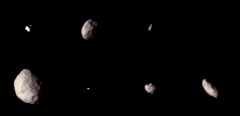 Algunos de los sat&eacute;lites peque&ntilde;os de Saturno