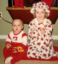 Jonathan (11 months) and Jocelyn (2 1/2), Christmas 1971