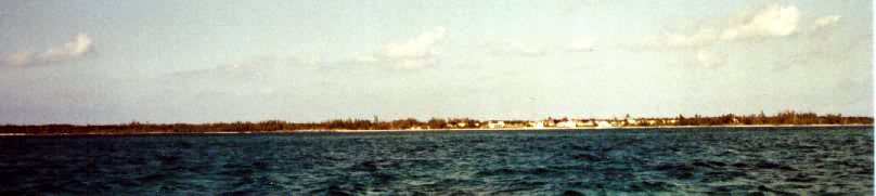 Village of Current Cut scattered along the shore of Eleuthera