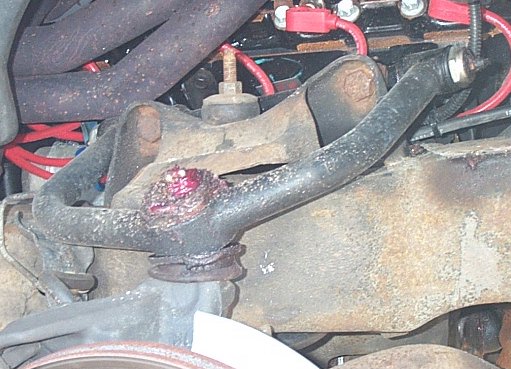 Close-up of UB Machine upper control arms