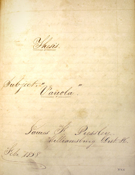 Cover page of James F. Pressly Thesis