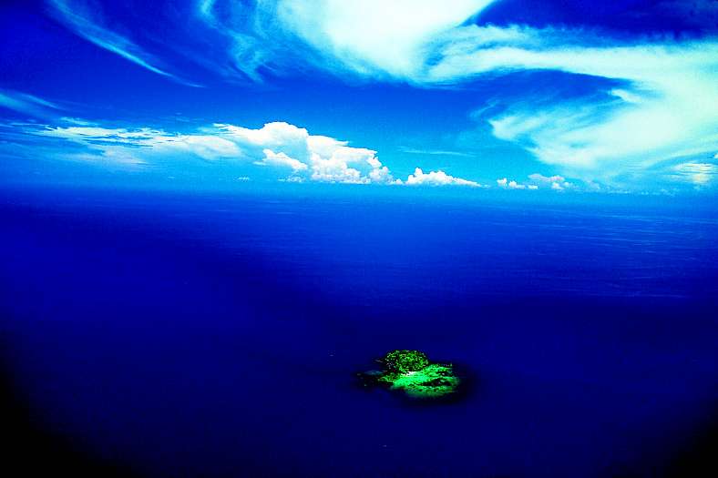 A small beautiful island in an ocean