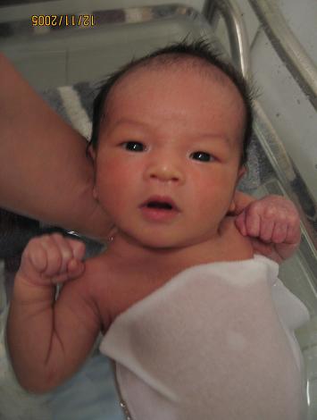 Jayden loves bathing