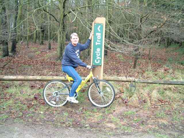 john and his new bike: clipstone forest, Feb 03