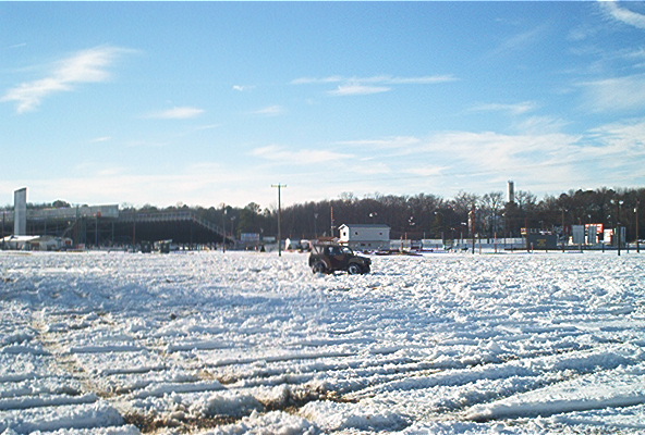 Local short track in the background