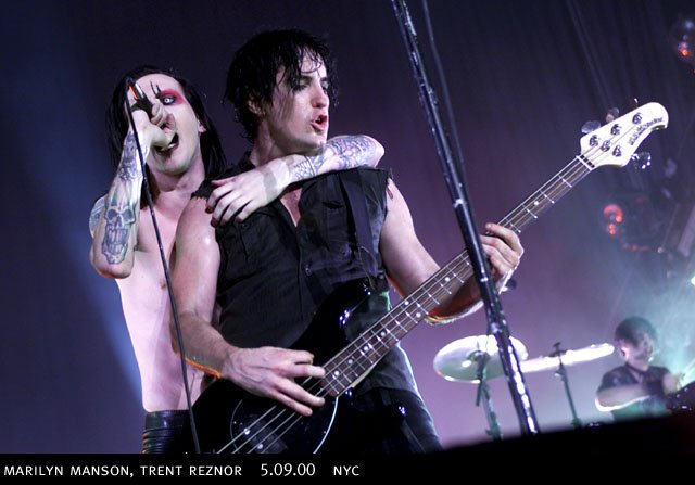 Manson in concert with NIN