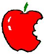 an apple with a bite out of it
