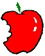 an apple with a bite out of it