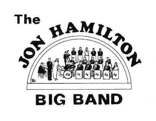 Logo.Line drawing of Jon Hamilton Big Band