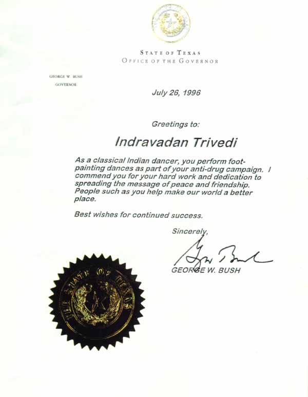 letter from G. W. Bush