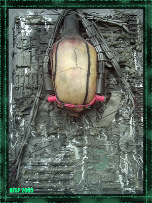 OPPENHIEMER'S RELIQUARY, Mixed media on canvas.&nbsp;&nbsp; RF STEWART