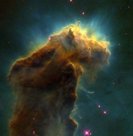 A close up view of part of the Eagle Nebula