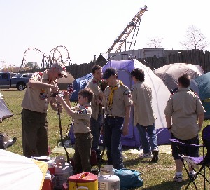 Setting up camp
