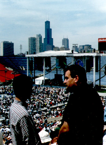 A picture of two guys at Soldier Field