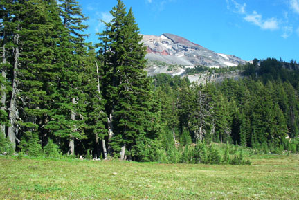 Note the red top on this Sister Mountain.