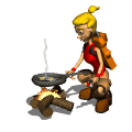 Camp cooking.