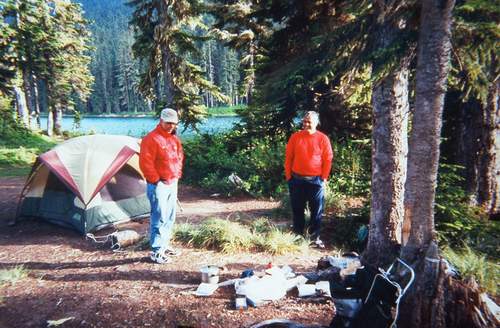Al and Jim at Dumbell Lake camp.