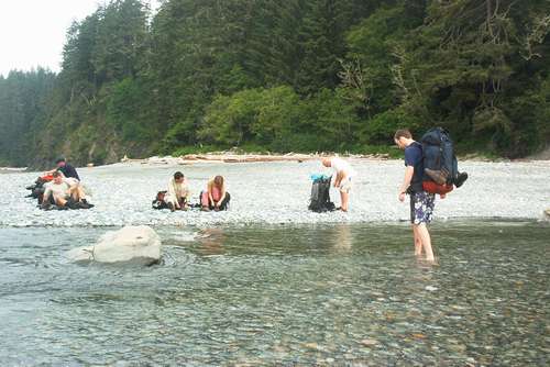 We could have used a cable car but the creek was low so wading was fun.