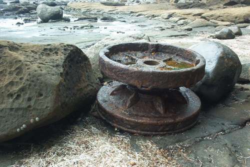 We saw several ship remnants.
