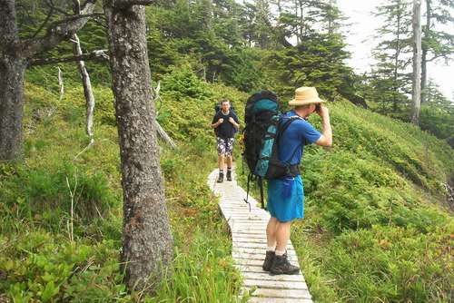 Lots of board walks, some of which were slanted and slippery.