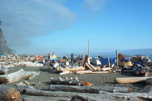 Tent city.