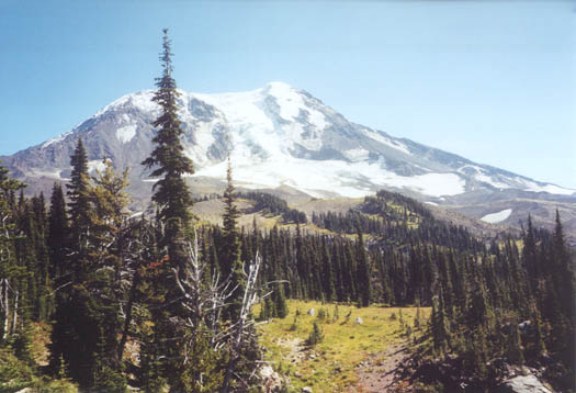 The PCT views Mount Adams. Sep 8, 01