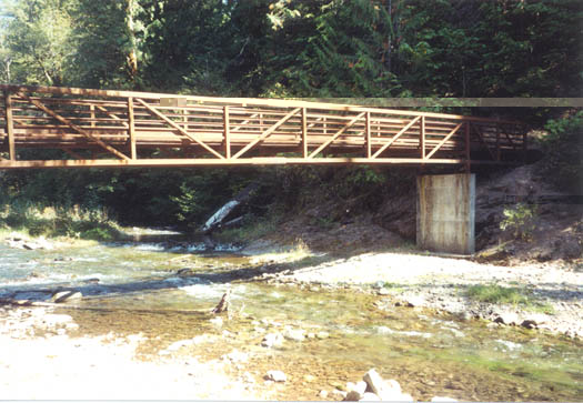 Panther Creek Bridge. The end of the PCT across Washington for me. Next water to the north is 23 miles at Blue Lake.