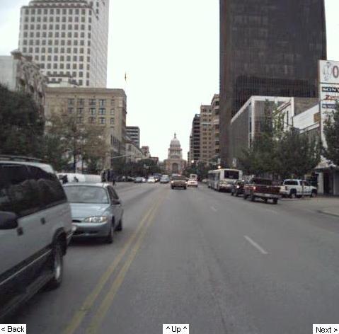 Here we are at 4th and Congress in downtown Austin, Texas in the year 2000.  We are moving north toward the Texas Capitol grounds.