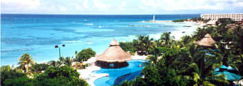 View of the beach from our balcony at the Fiesta Americana Coral Beach, Cancun, Mexico