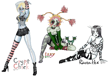 Bases, Raven: Ritratto di Signora , Izzy: Ritratto di Signora , Crypt Chick: Ritratto di Signora 