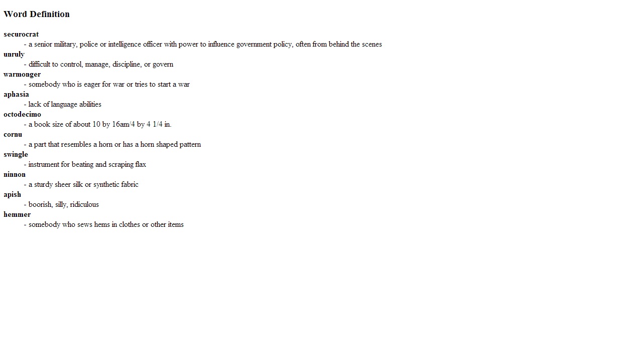 Definition List