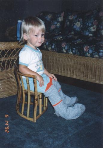 'Don't tell Grandpa Mick that I have his socks.'