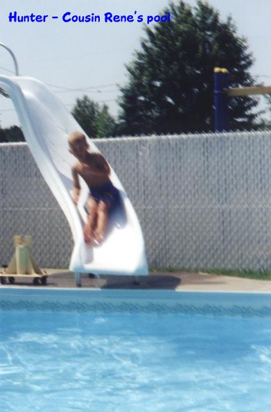 Hunter on the slide.