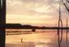 Shallow end, looking west at sunset.