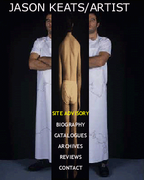 the artist, split in two, turns his back on himself
