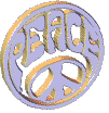 spinning gold peace sign