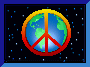 Peace sign on earth