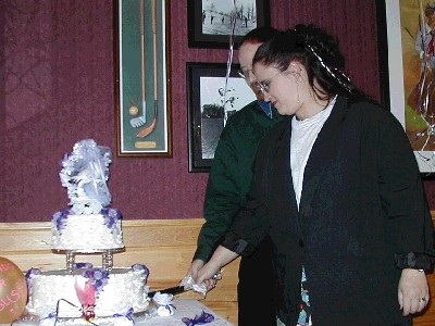 cutting the cake
