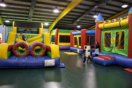 overall picture of bouncy houses
