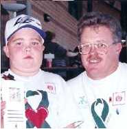 Keven with his Dad walking in the Heartwalk