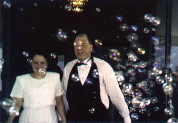 Us walking out in bubbles.... getting ready for Jamaica!......... Yeah Man! 