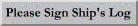 Sign Ship's Log