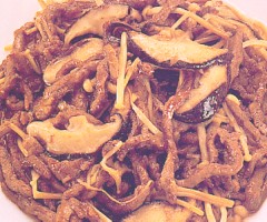 Shredded Beef With Mushroom And Enokitake