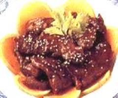 Fry Sliced Pork With Orange & Sesame