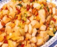 Stir Fry Fish Cubes With Pinenuts