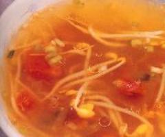 Tomato Soup With Bean Sprout