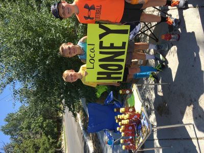 Kids selling honey
