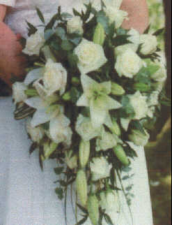 Shower Bouquet  - Lillies Roses &Selection of Foliage
