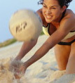 playing volleyball